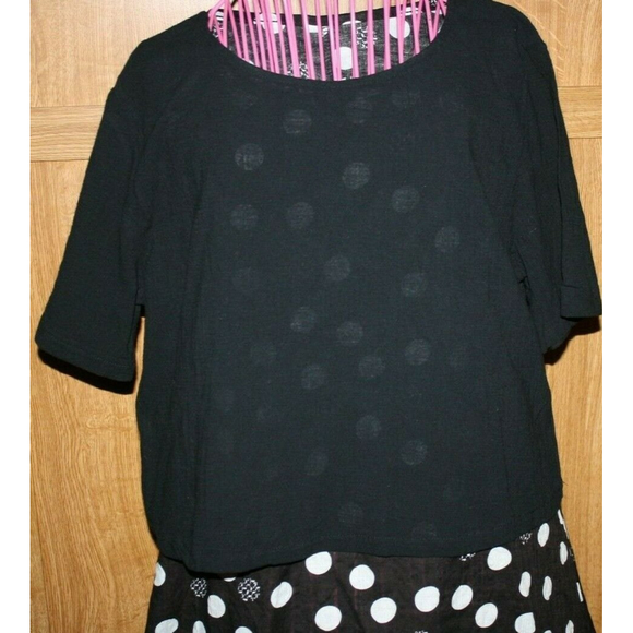 WOMEN'S 2-PIECE SHIFT DRESS SET SZ 3XL (XL) BLACK/WHITE POLKA DOT NWOT LADIES - Picture 2 of 6